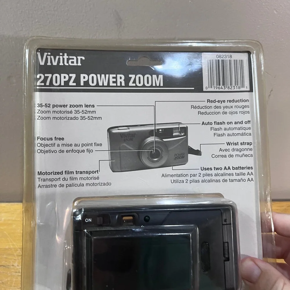 Vtg Vivitar 270PZ Compact Power Zoom 35mm Film Camera Silver New Sealed